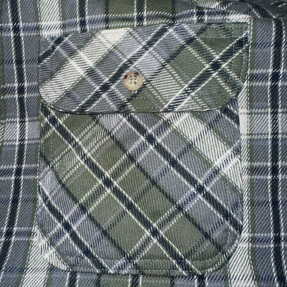 Vintage Carhartt Made in USA Plaid Heavyweight Twill Work Shirt Men’s Large - Picture 11 of 12